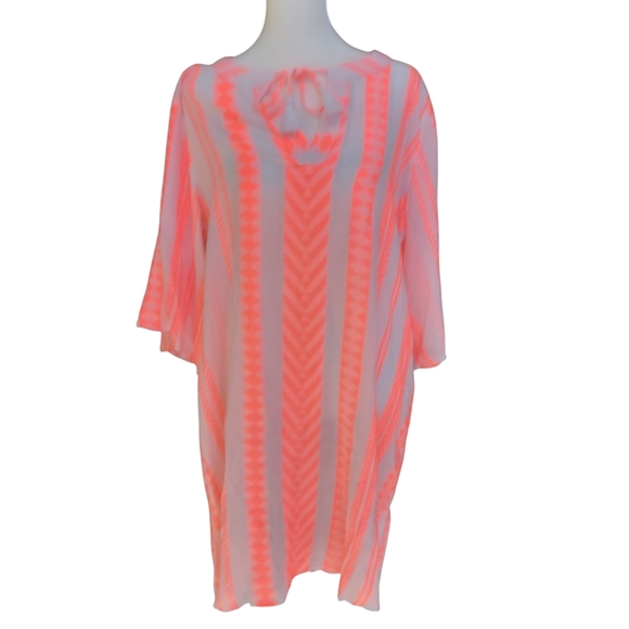 Goa Beachwear by Japna Women’s Coral Pink Beach Cover-Up Tunic Size XL - Picture 2 of 9
